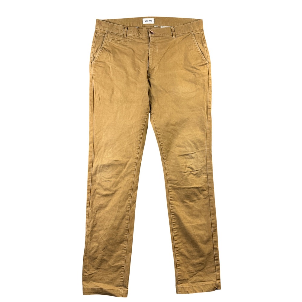 Taylor Stitch Mens Size 36 Slim Chino British Khaki Organic Cotton Trousers
